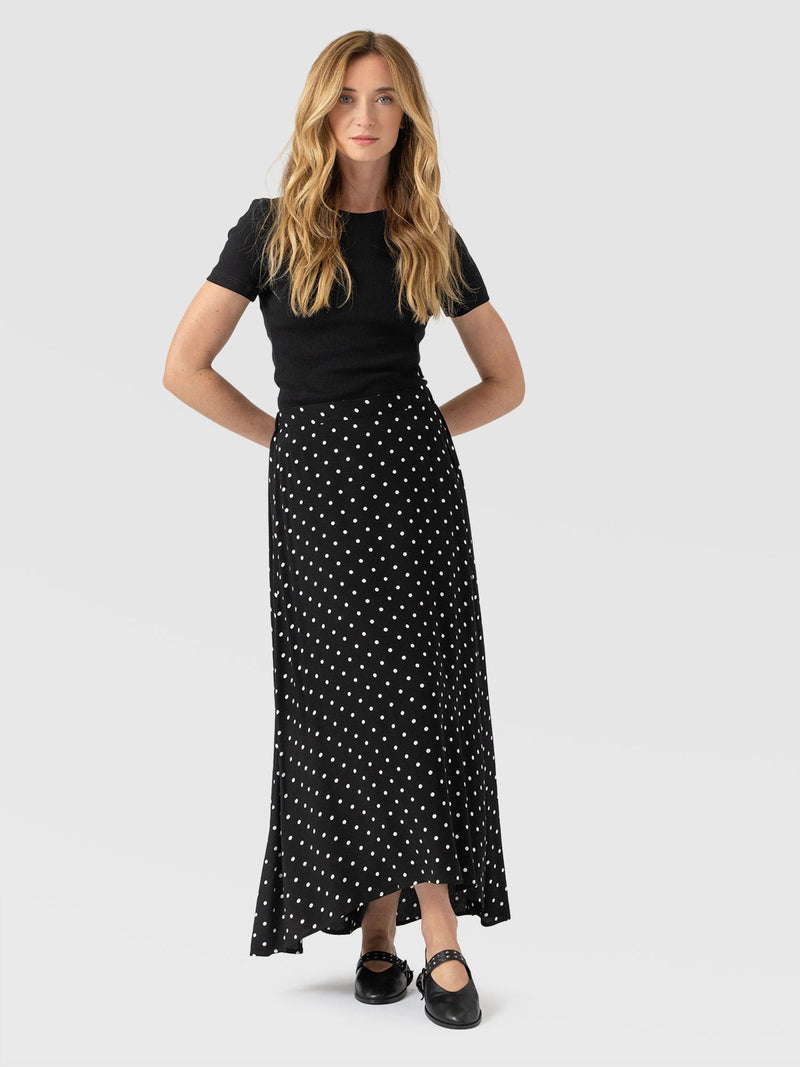 Sutton Skirt - Black Polka Dot - Women's Skirts | Saint + Sofia® USA