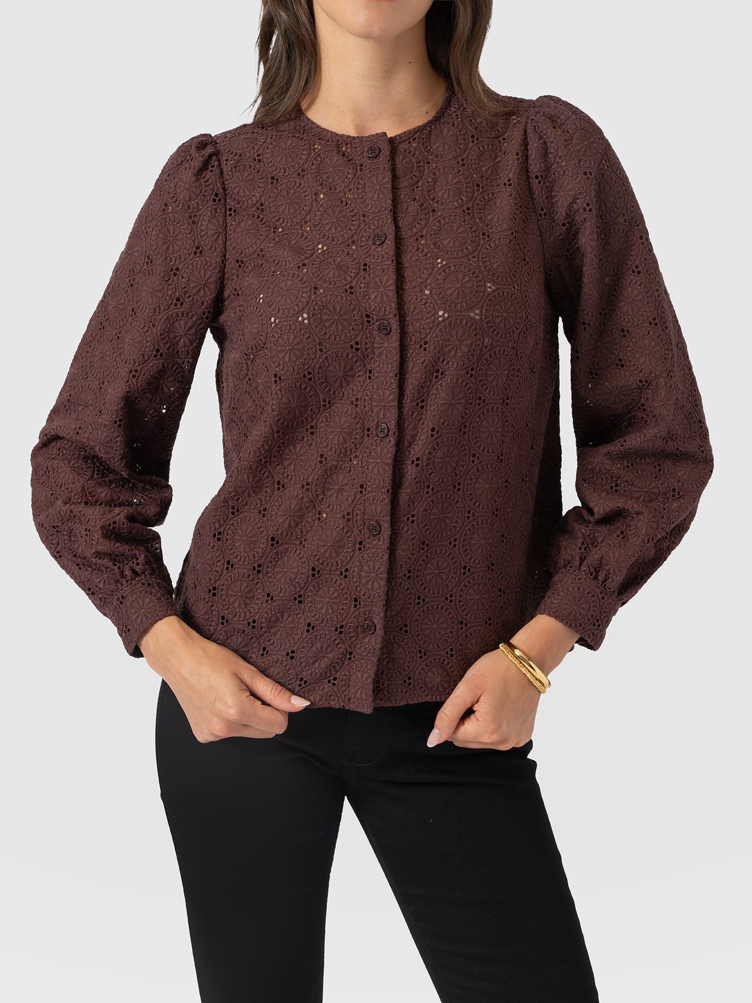 Tabitha Blouse - Maroon - Women's Blouses | Saint and Sofia® USA