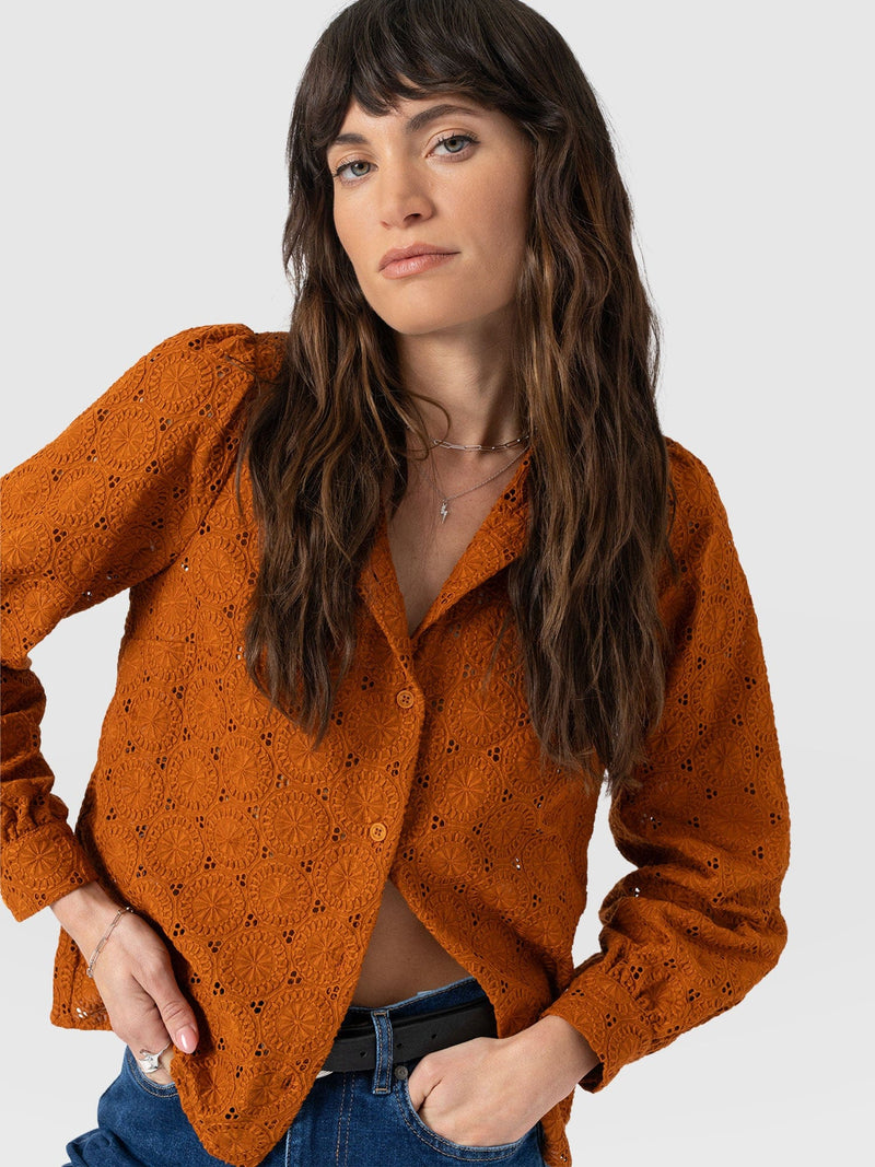 Tabitha Blouse Tan - Women's Blouses | Saint + Sofia® US