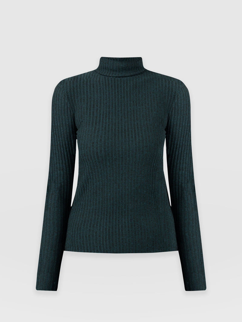 Tempest Rollneck Green - Women's Tops | Saint + Sofia® UK