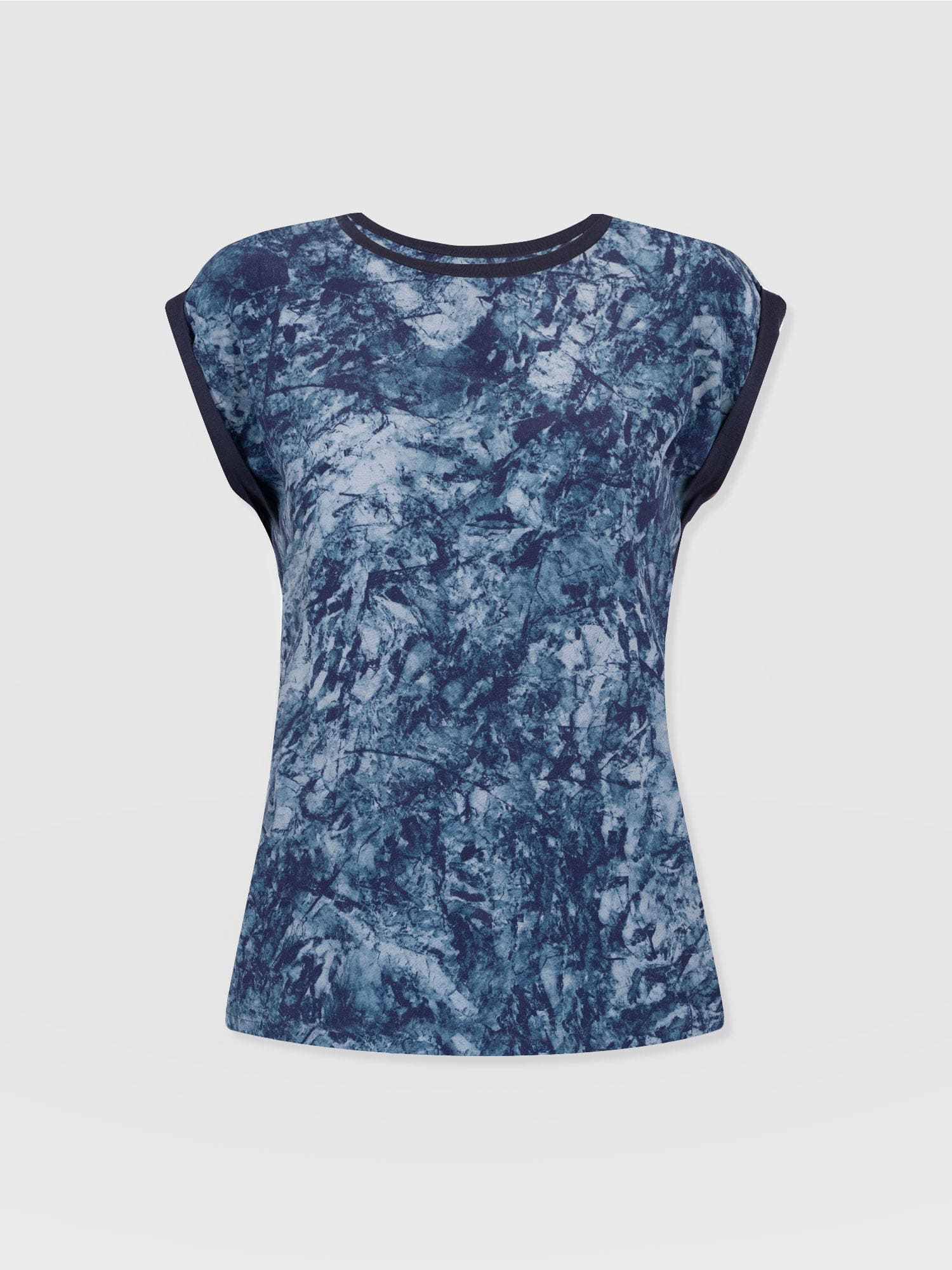 Turn Up Contrast Tee Blue Marble - Women's T-Shirts | Saint and Sofia® USA