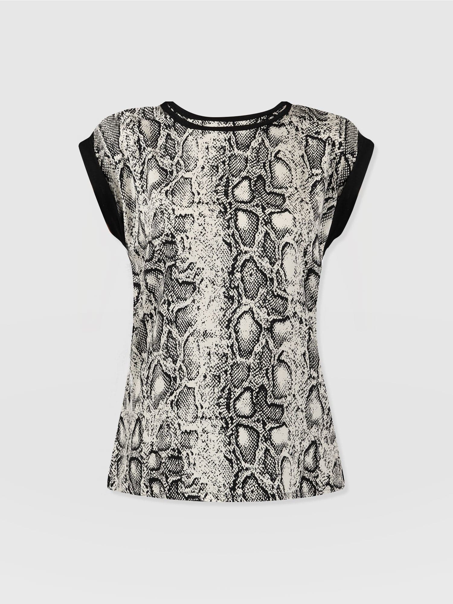 Turn Up Contrast Tee Cream Snake - Women's T-Shirts | Saint + Sofia® US