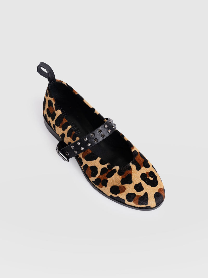 Vega Studded Ballerina Flats - Leopard - Women's Shoes | Saint + Sofia? USA