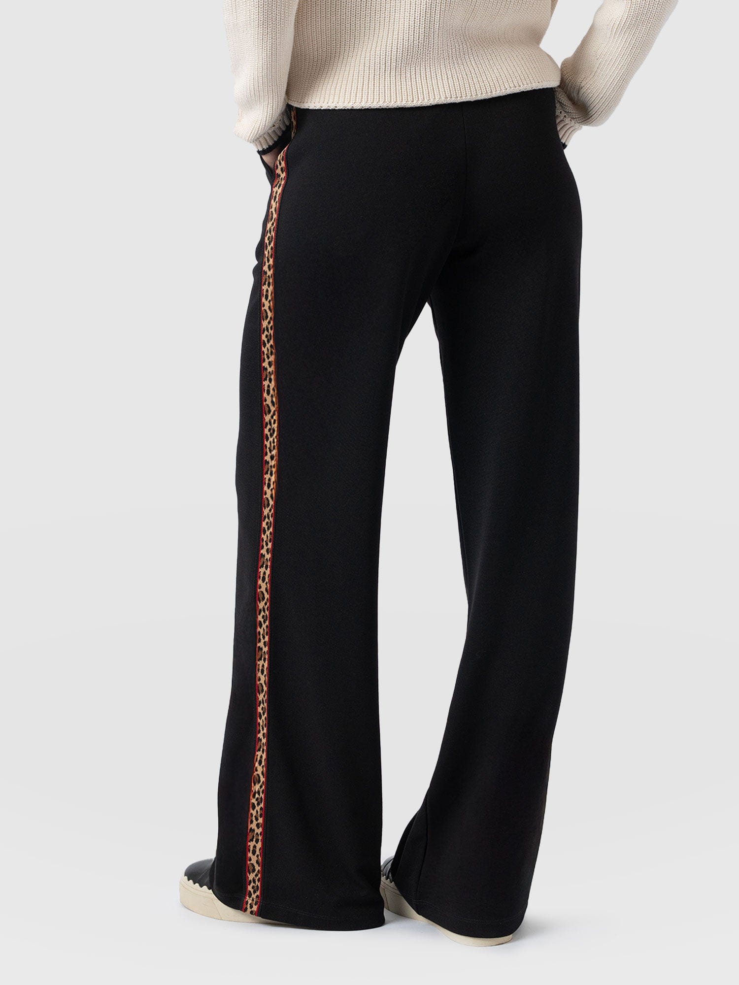 Victory Straight Leg Pant - Black - Leopard - Women's Pants | Saint + Sofia® USA