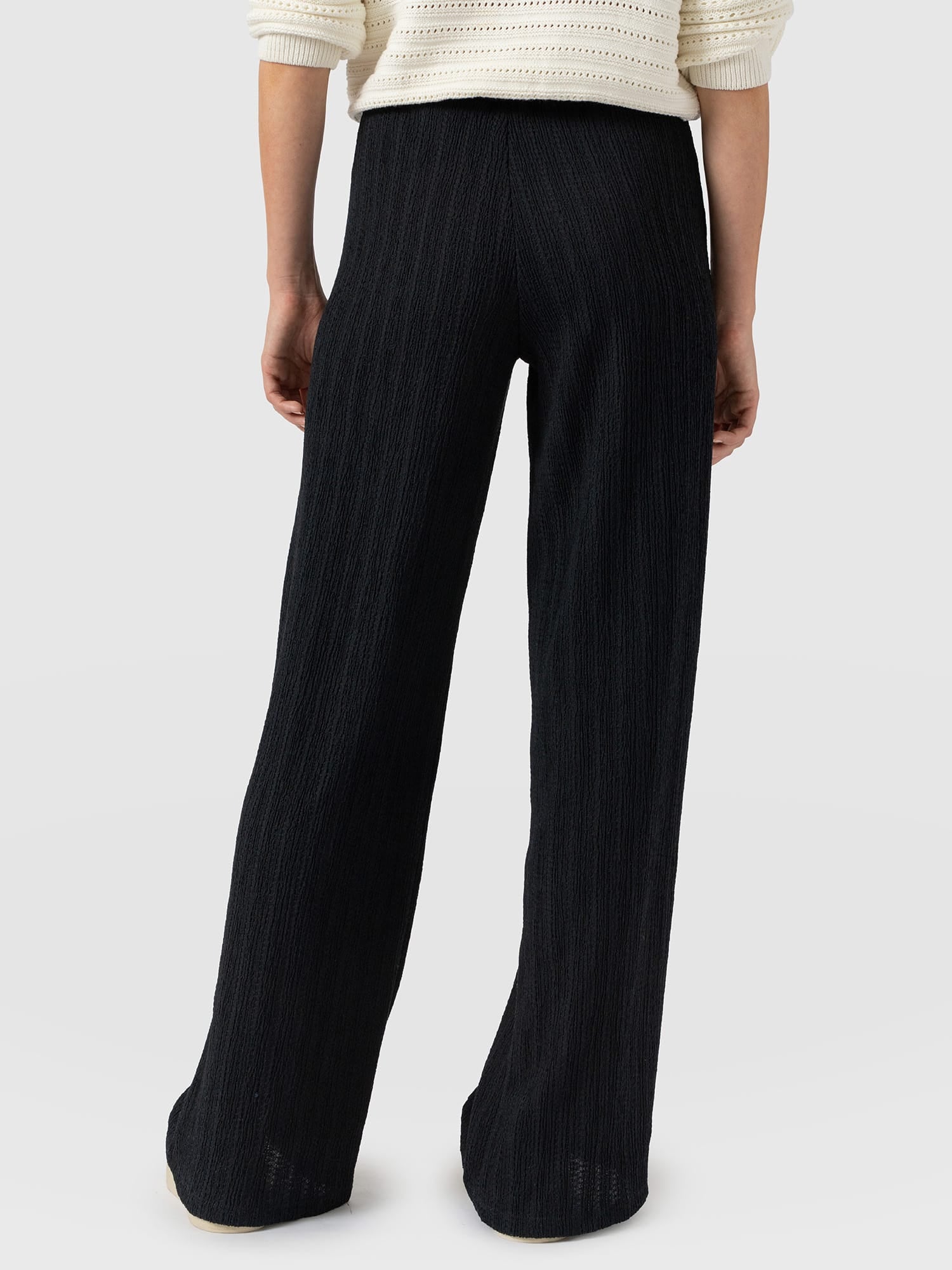 Victory Straight Leg Pant - Black Textured - Women's Pants | Saint and Sofia® USA