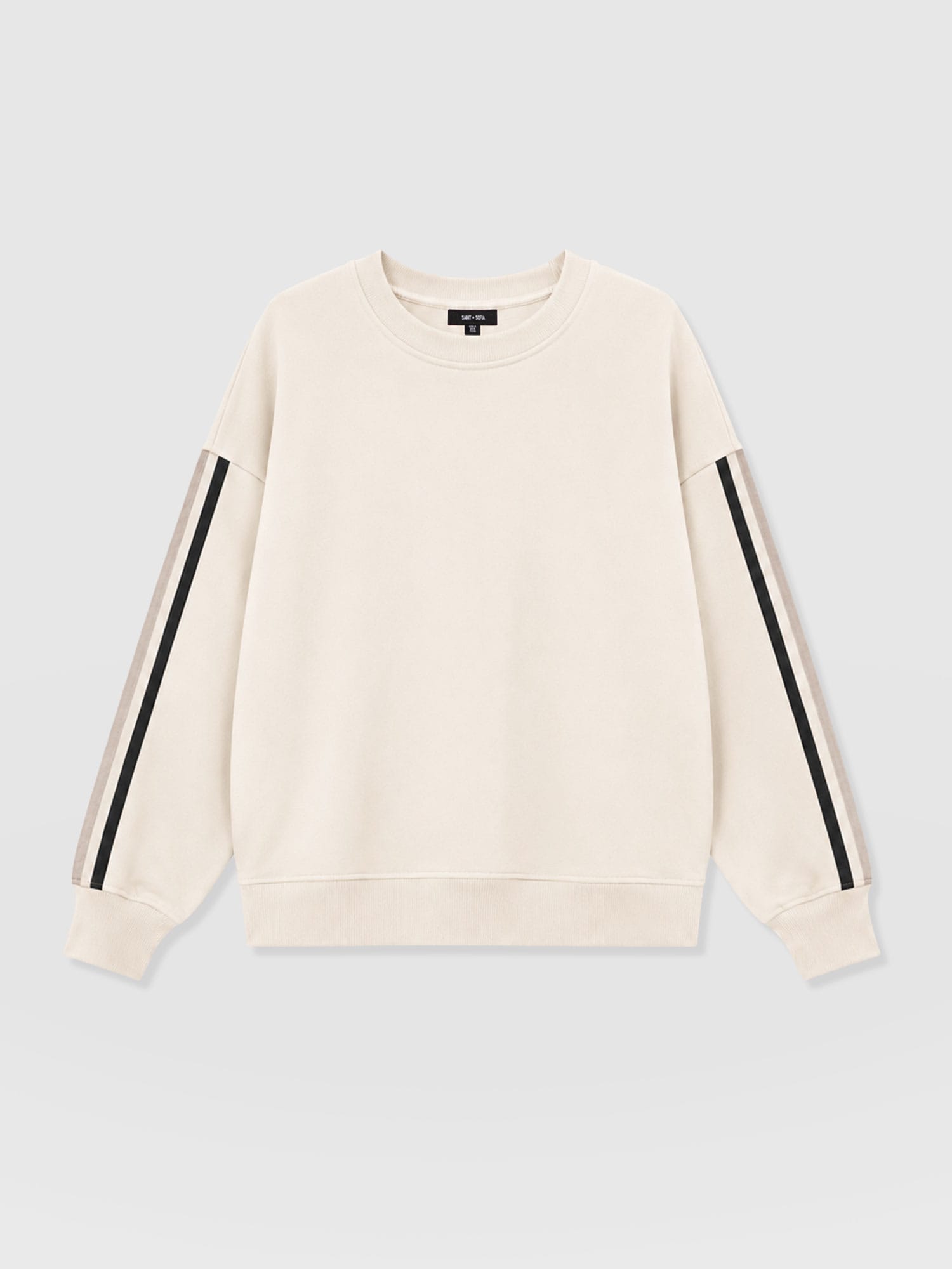 Victory Sweatshirt - Cream - Black Stripe - Women's Sweaters | Saint and Sofia® USA