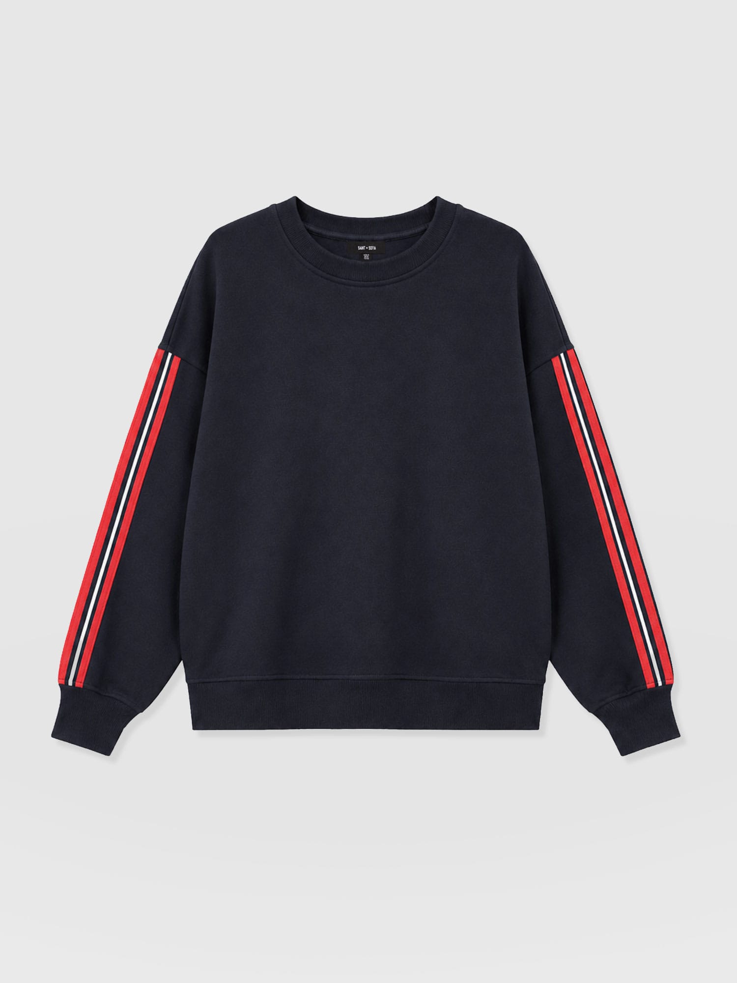 Hoxton Sweatshirt - Navy - Red Stripe - Women's Sweaters | Saint and Sofia® USA