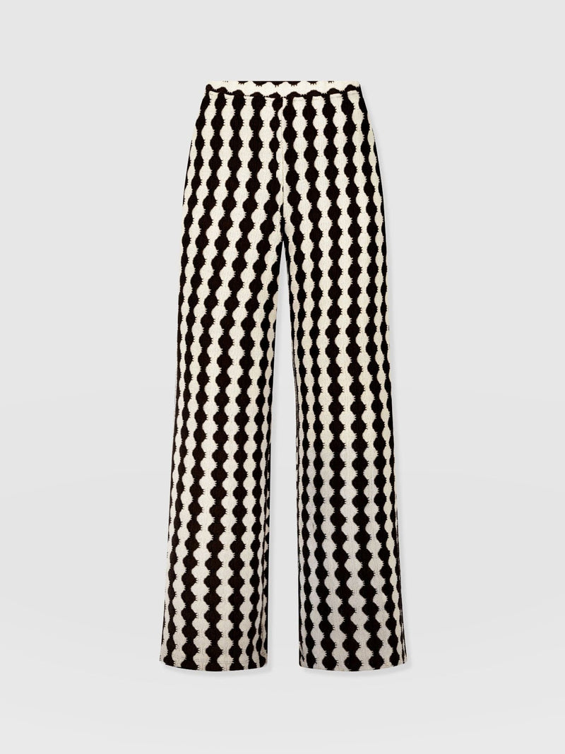 Victory Wide Leg Pant - Black/Cream - Women's Trouserss | Saint + Sofia® USA