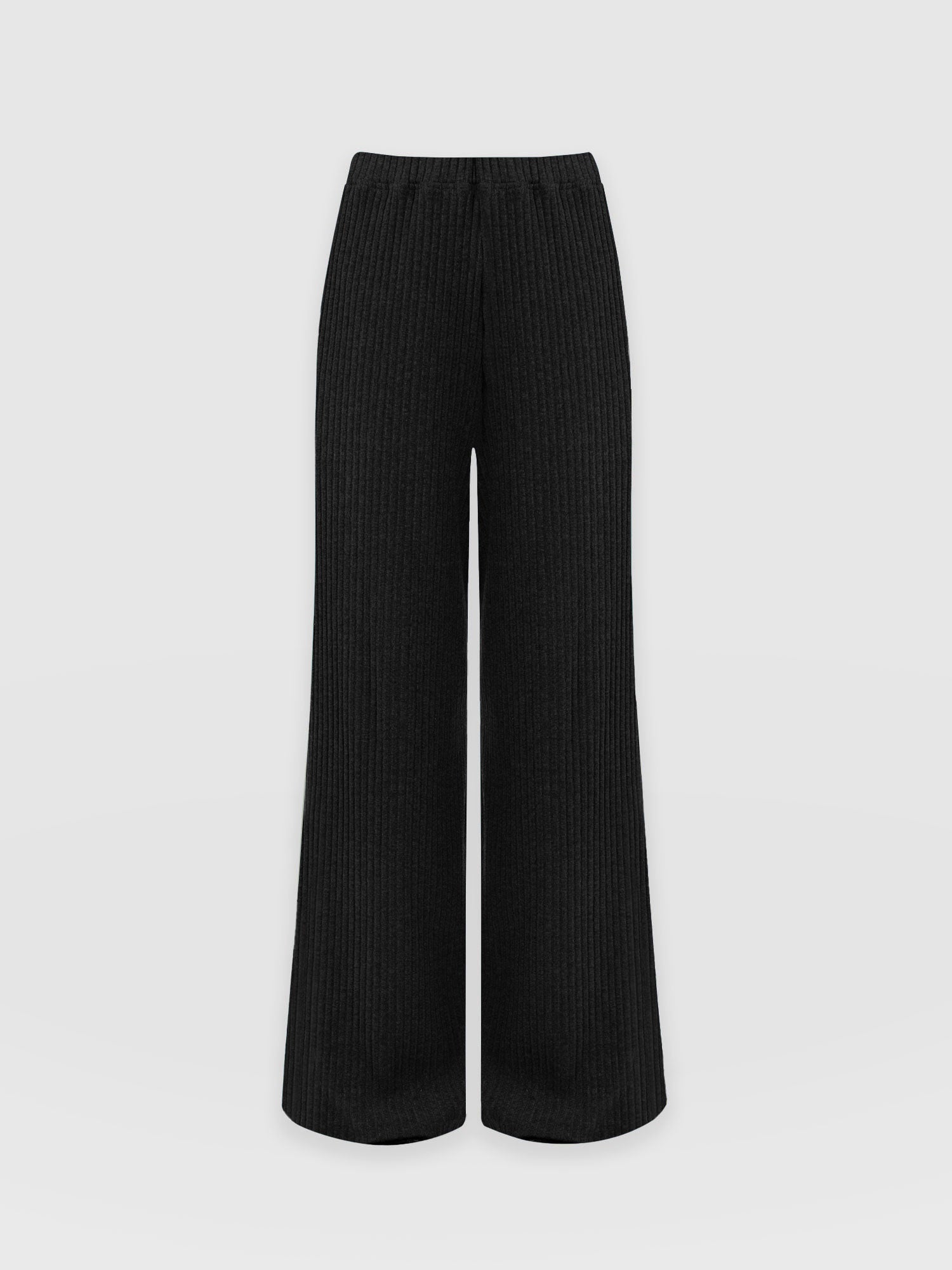 Victory Wide Leg Pant - Black Rib - Women's Pants | Saint + Sofia® USA