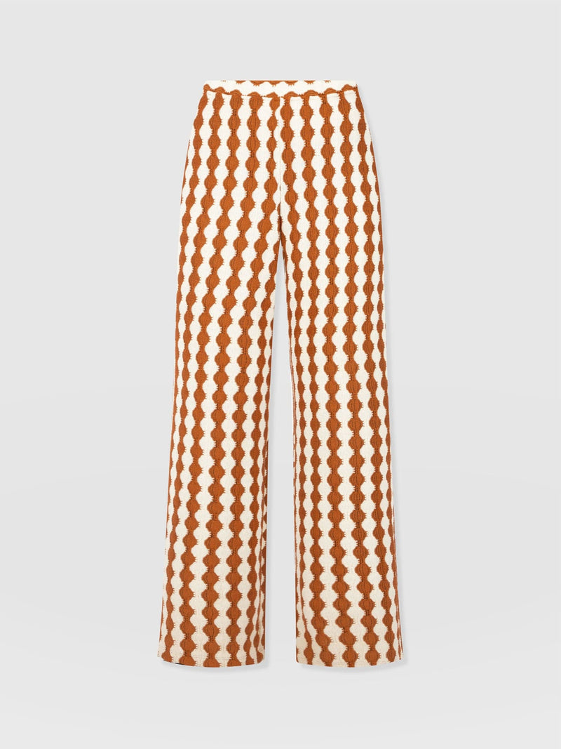 Victory Wide Leg Pant - Brown/Cream - Women's Trouserss | Saint + Sofia® USA