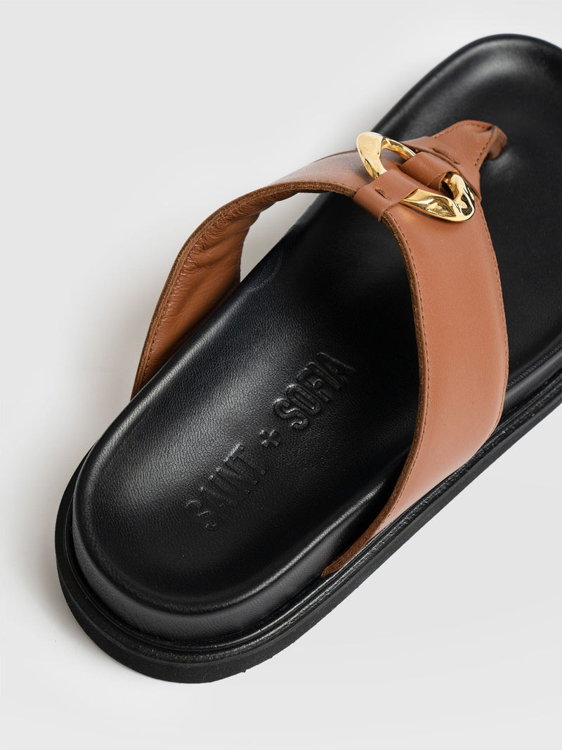 Vivienne Slides - Tan - Women's Shoes | Saint + Sofia® USA
