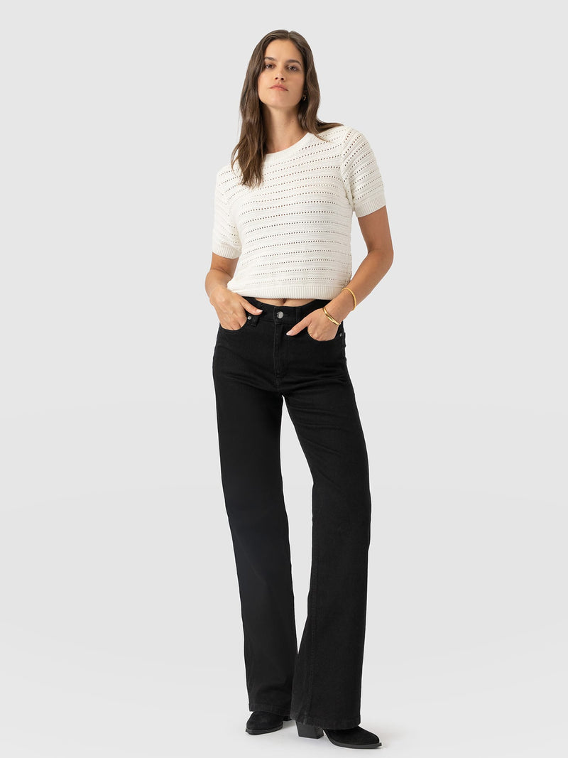 Wide Leg Jean - Black - Women's Denims | Saint and Sofia® USA