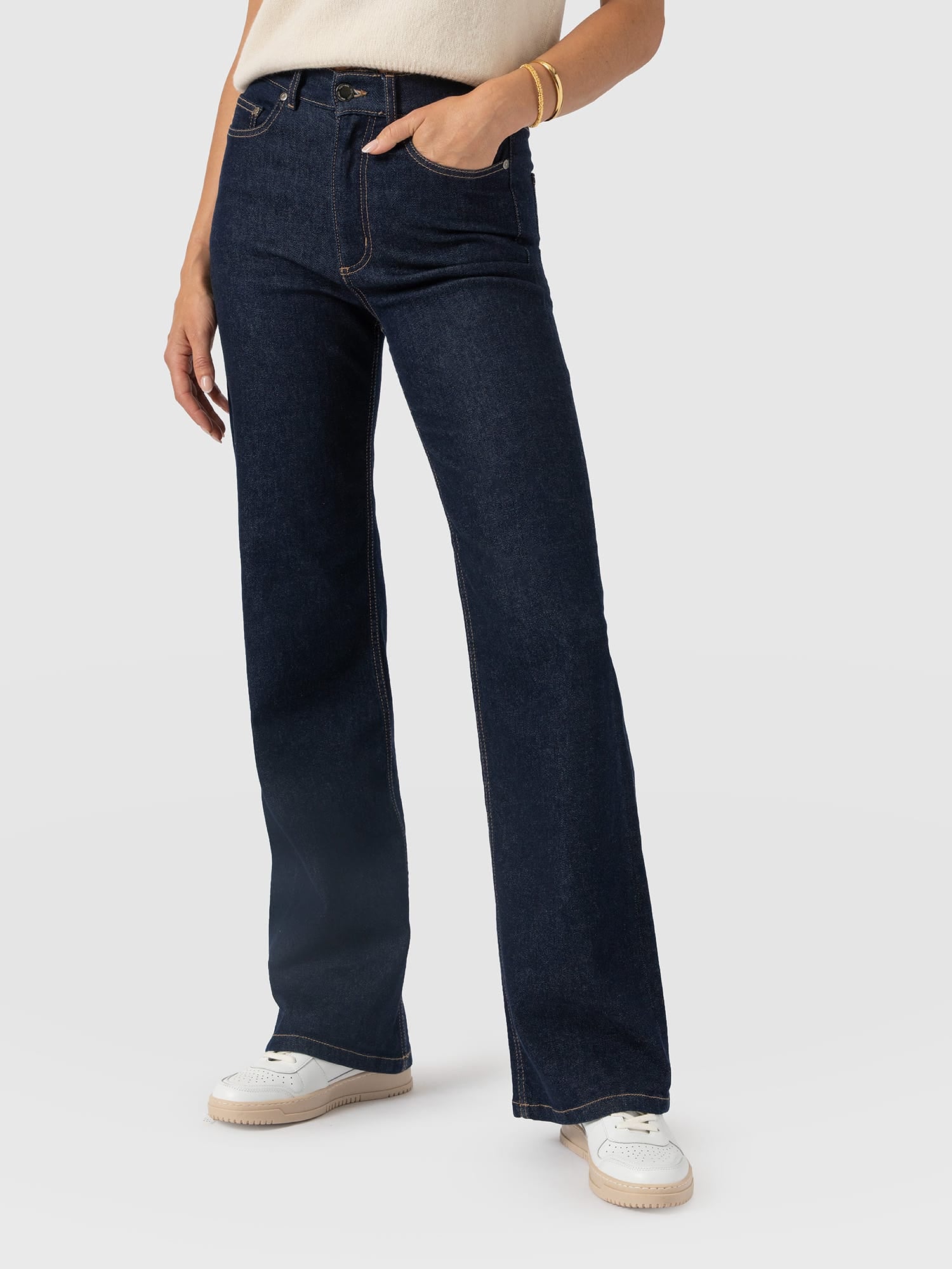 Wide Leg Jean - Indigo Blue - Women's Jeans | Saint and Sofia® USA