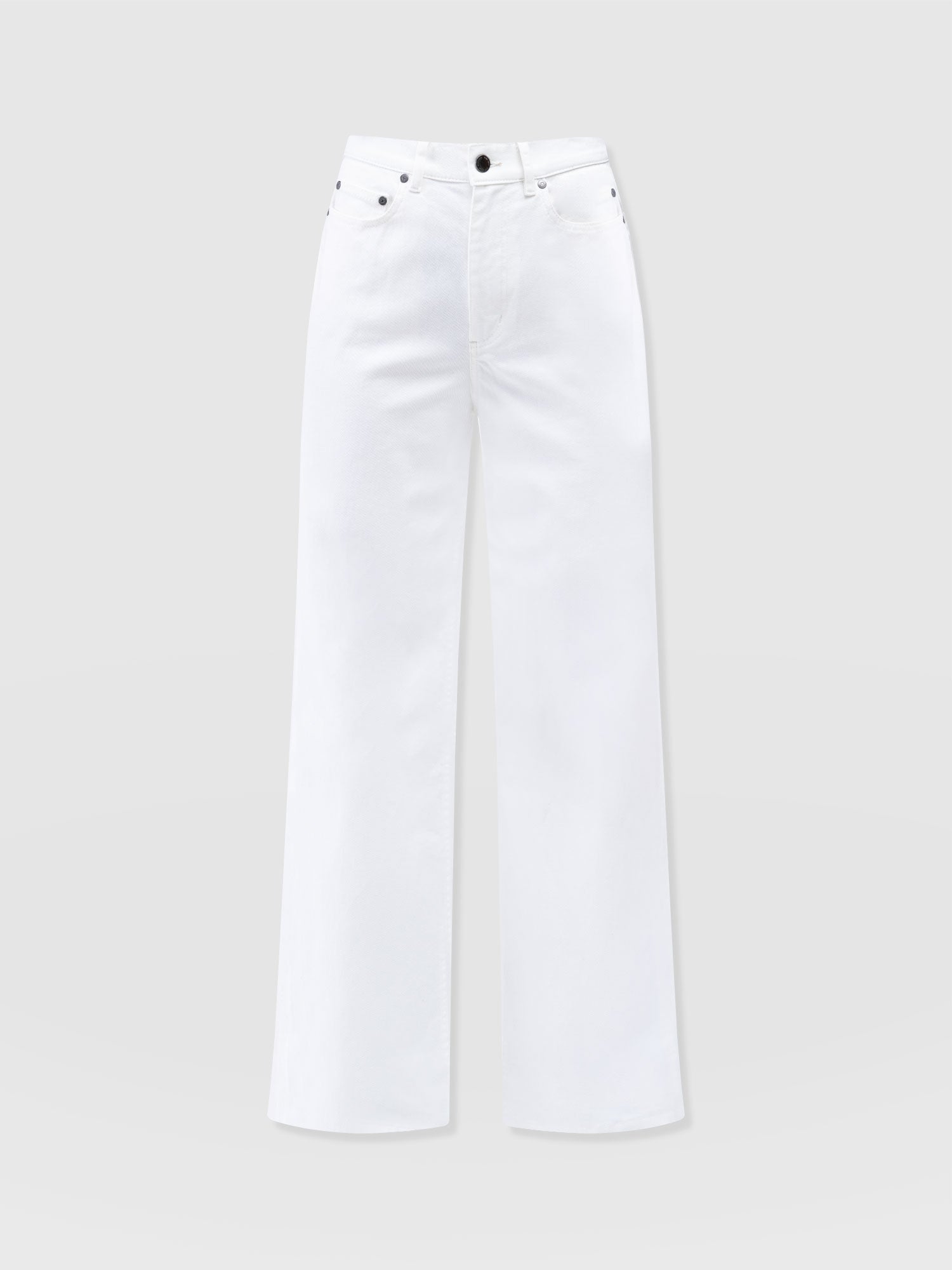 Adjustable Wide Leg Jean - White - Women's Denims | Saint + Sofia® USA