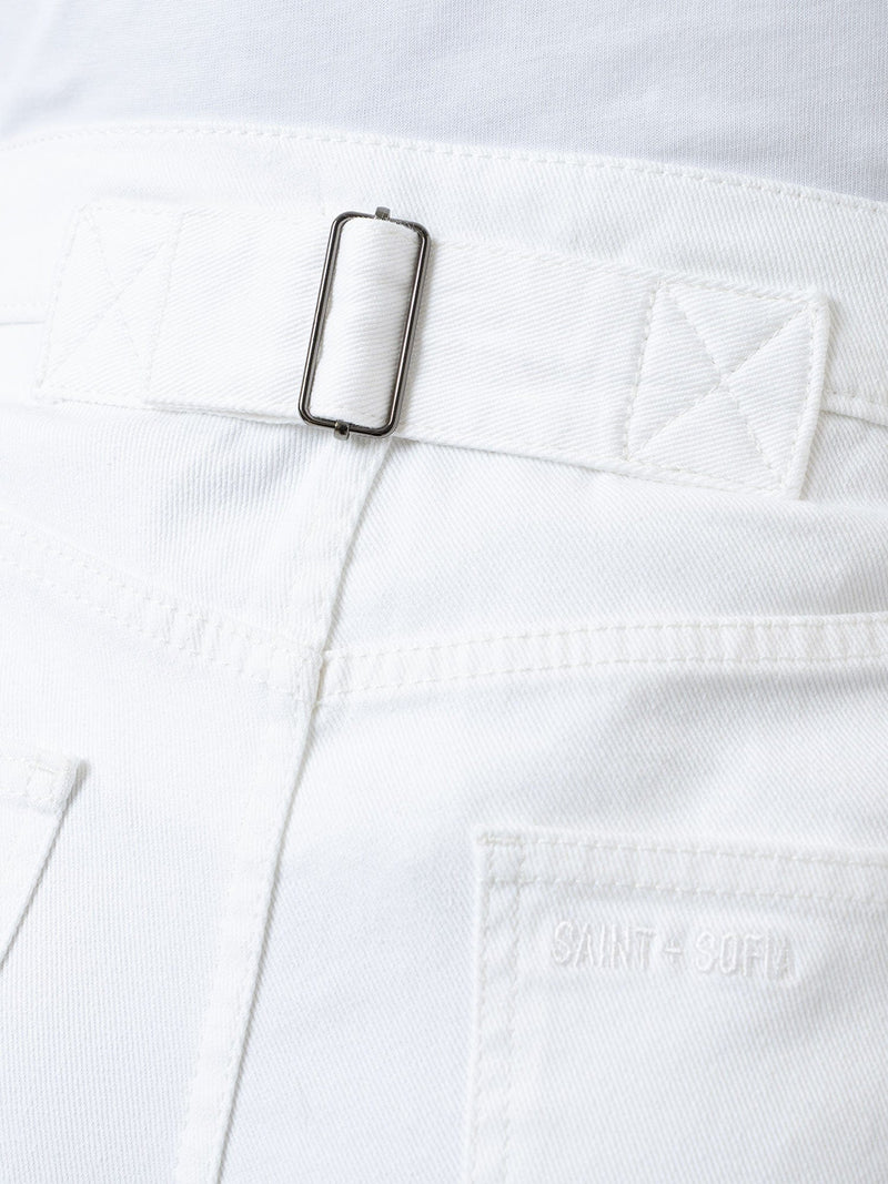 Adjustable Wide Leg Jean - White - Women's Denims | Saint + Sofia® USA