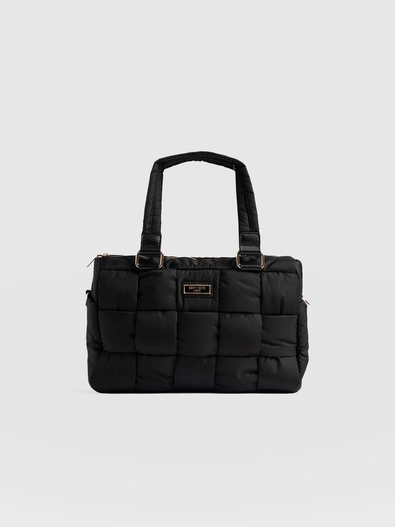Woven Duffle Bag Black/Grey - Women's Bags | Saint + Sofia® USA