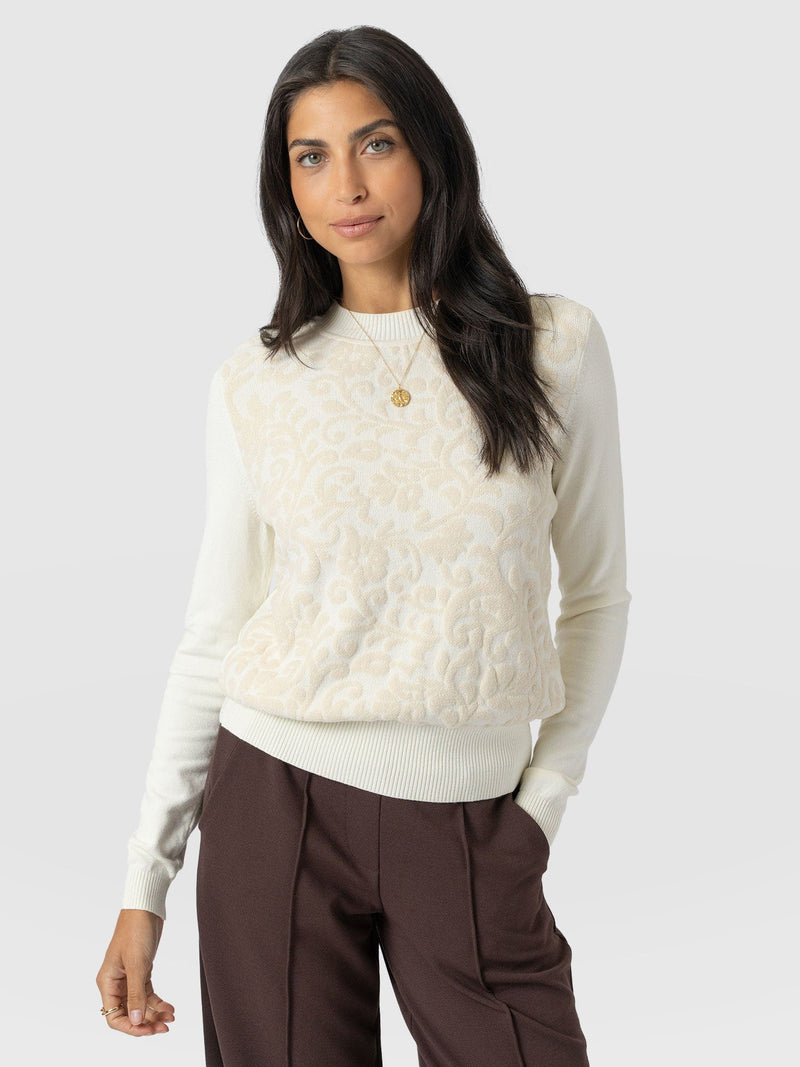 Wren Long Sleeve Knit - Cream - Women's Knitwears | Saint + Sofia? USA