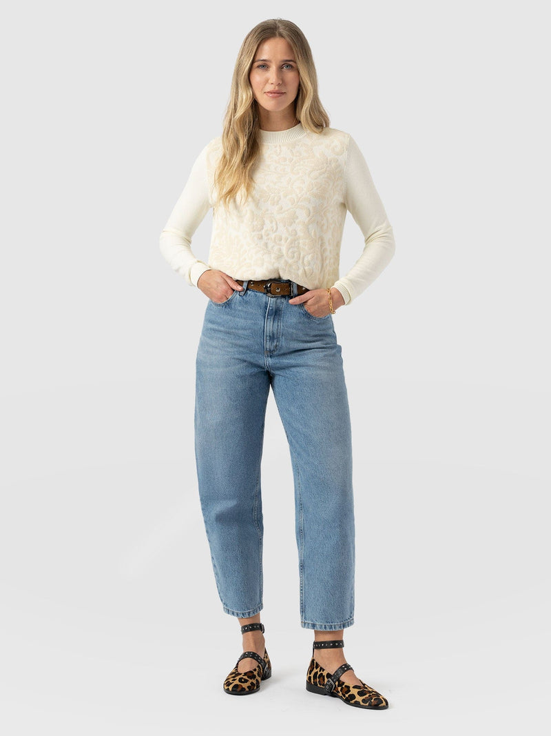 Wren Long Sleeve Knit - Cream - Women's Knitwears | Saint + Sofia? USA