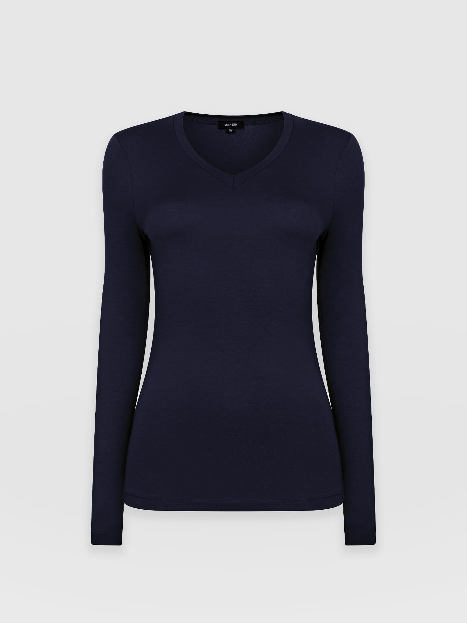 Austen Crew Neck Tee Navy - Women's T-Shirt | Saint + Sofia® USA