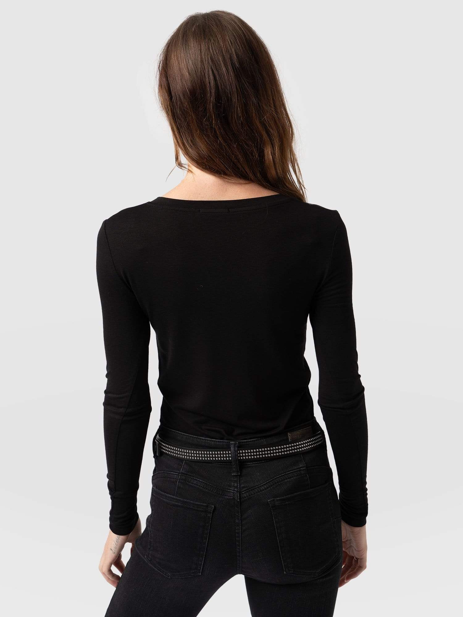 Austen V Neck Tee Black - Women's T-Shirts | Saint + Sofia® USA