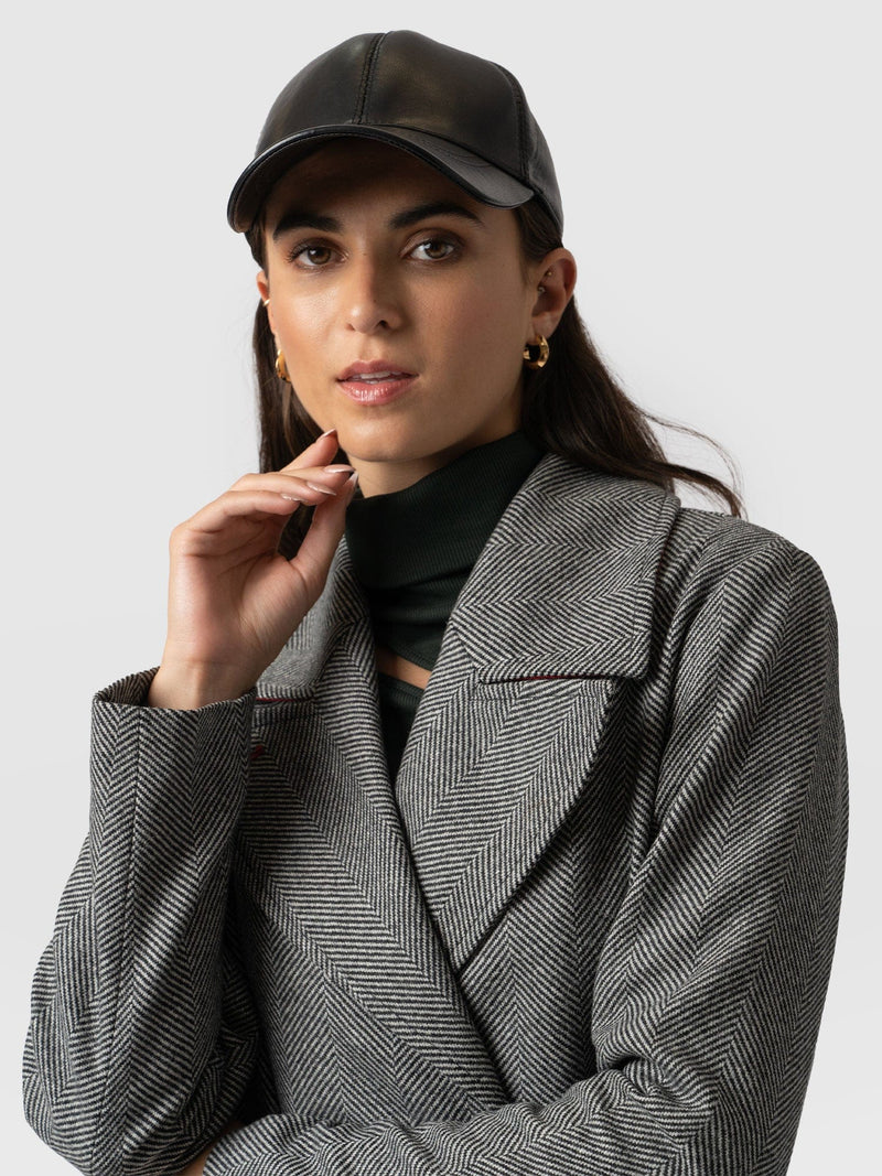 Avalon Leather Baseball Cap Black - Women's Hats | Saint + Sofia® USA
