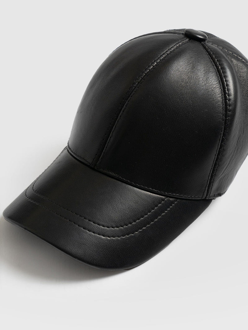 Avalon Leather Baseball Cap Black - Women's Hats | Saint + Sofia® USA