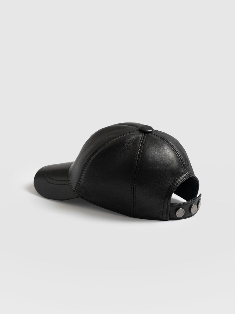 Avalon Leather Baseball Cap Black - Women's Hats | Saint + Sofia® USA