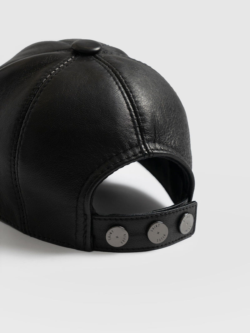 Avalon Leather Baseball Cap Black - Women's Hats | Saint + Sofia® USA