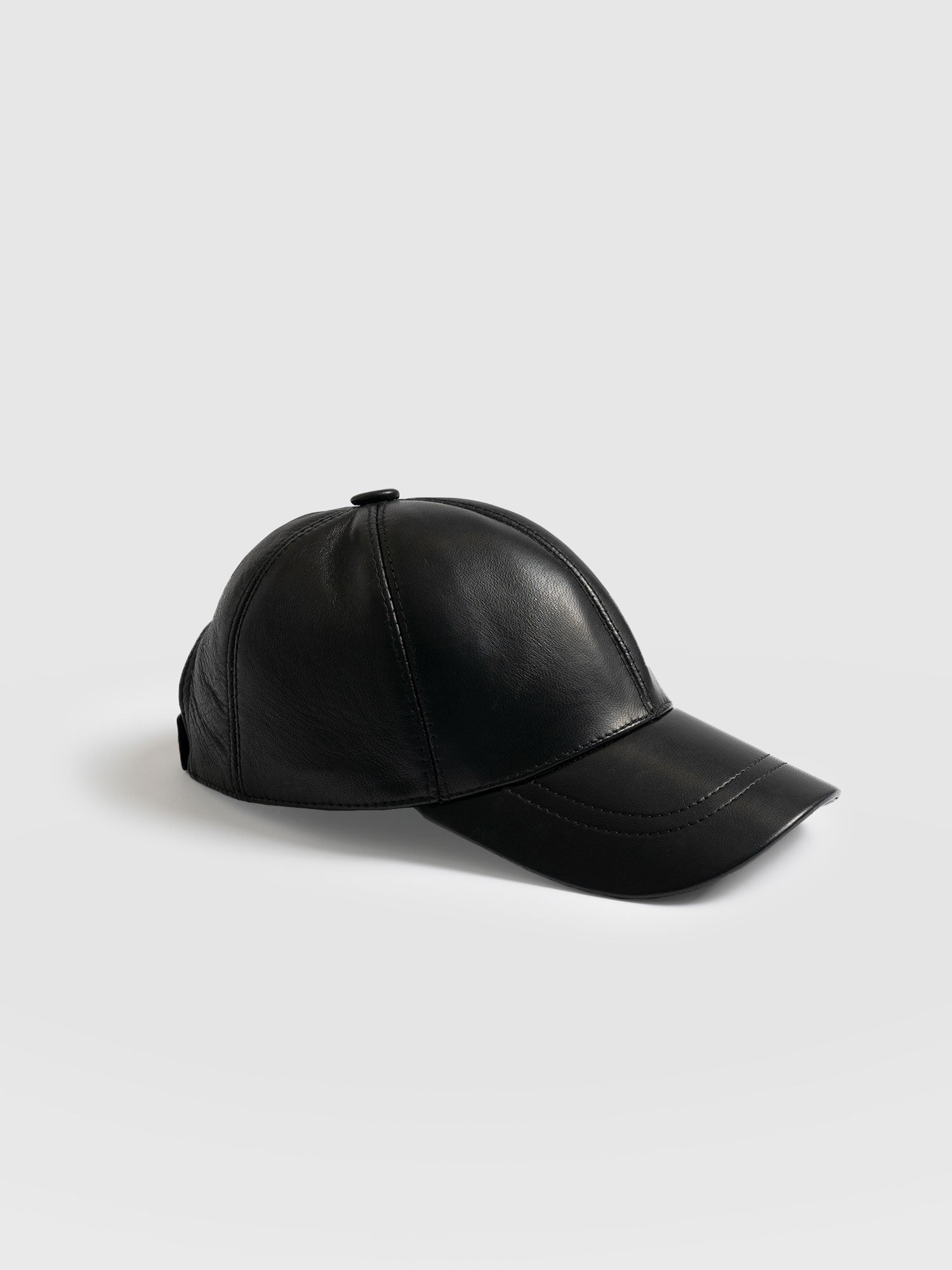 Avalon Leather Baseball Cap Black - Women's Hats | Saint and Sofia® USA