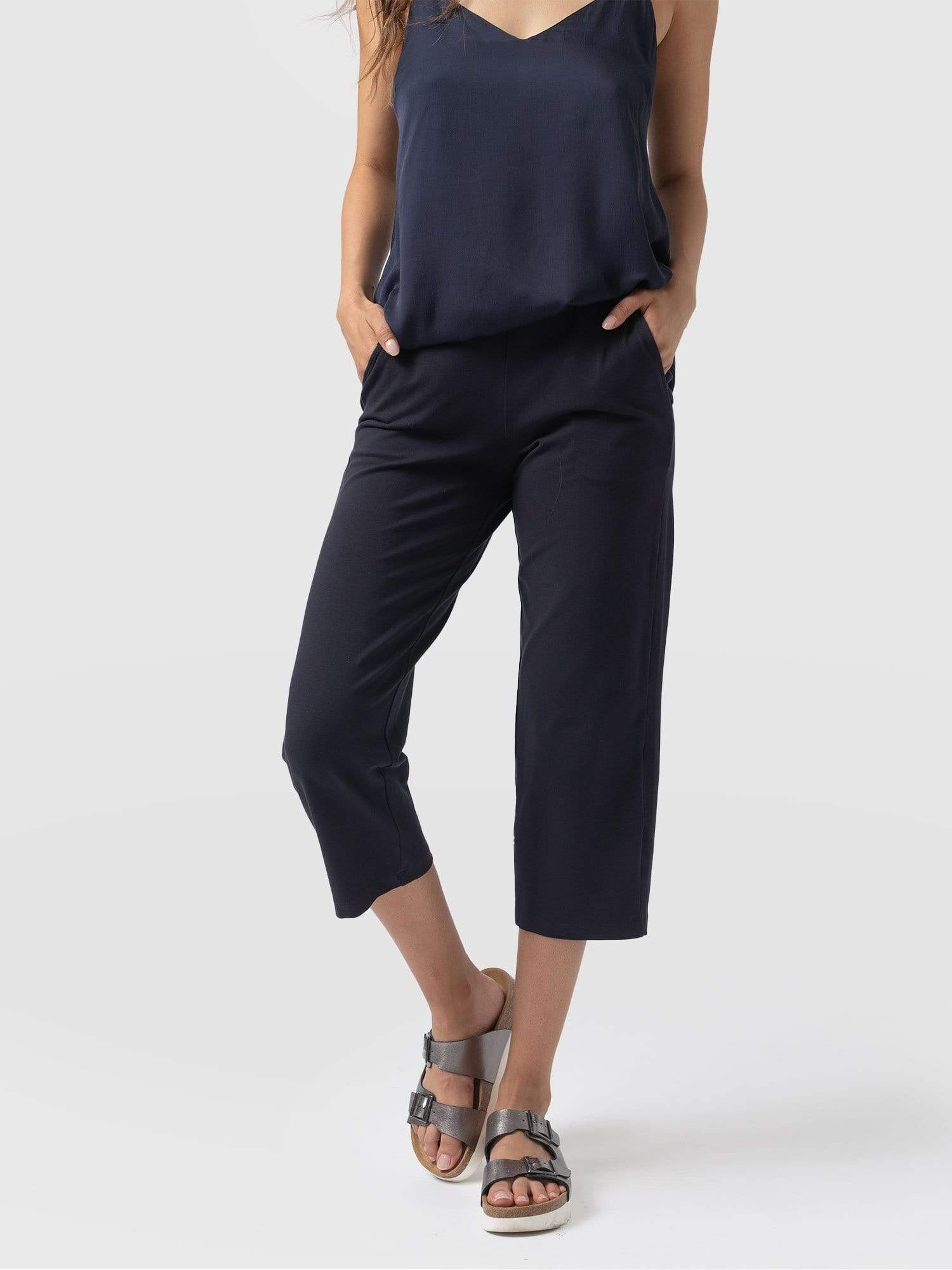 City Culotte Navy - Women's Culottes | Saint + Sofia® USA