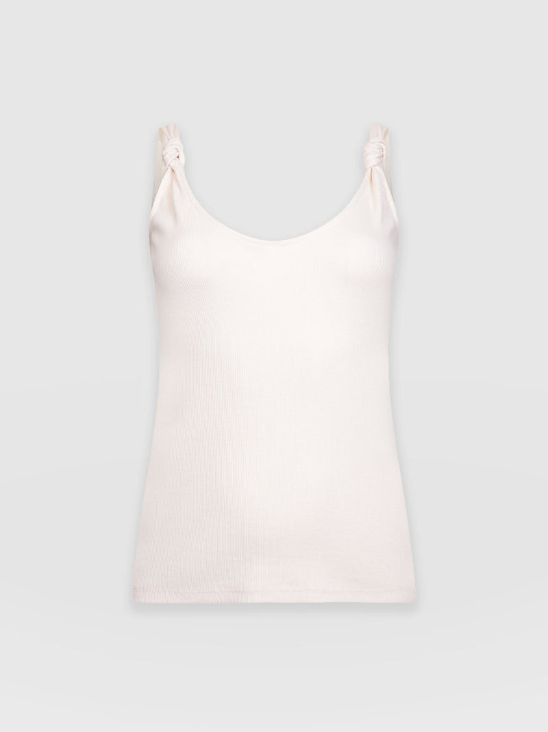 Knot Vest Rib Cream - Women's Vests | Saint + Sofia® USA