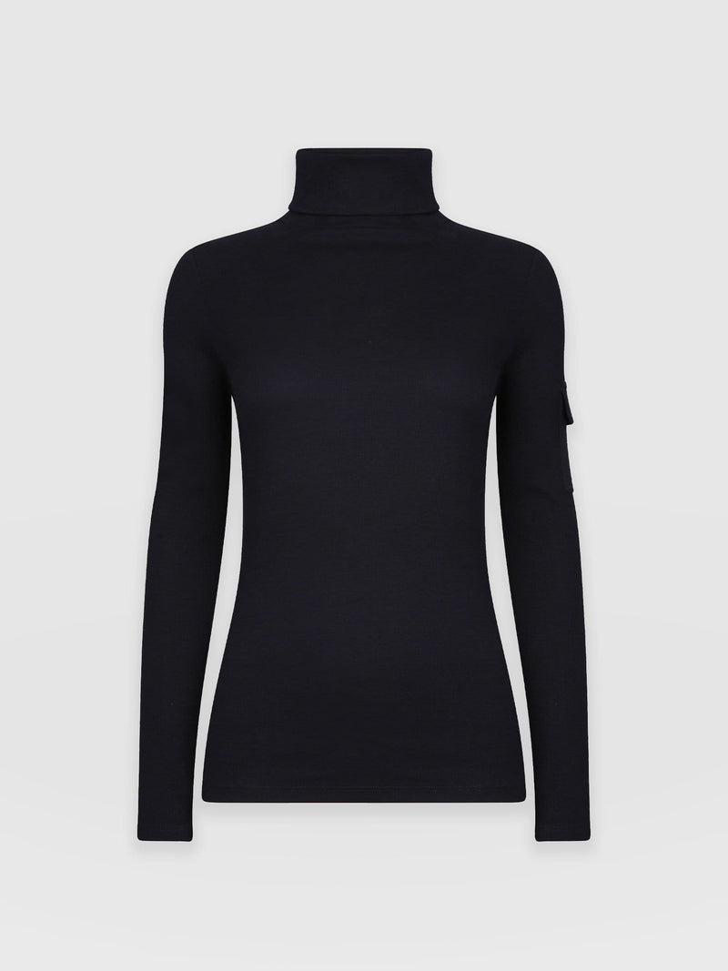 Pocket Turtle Neck Navy - Women's Sweaters | Saint + Sofia® USA