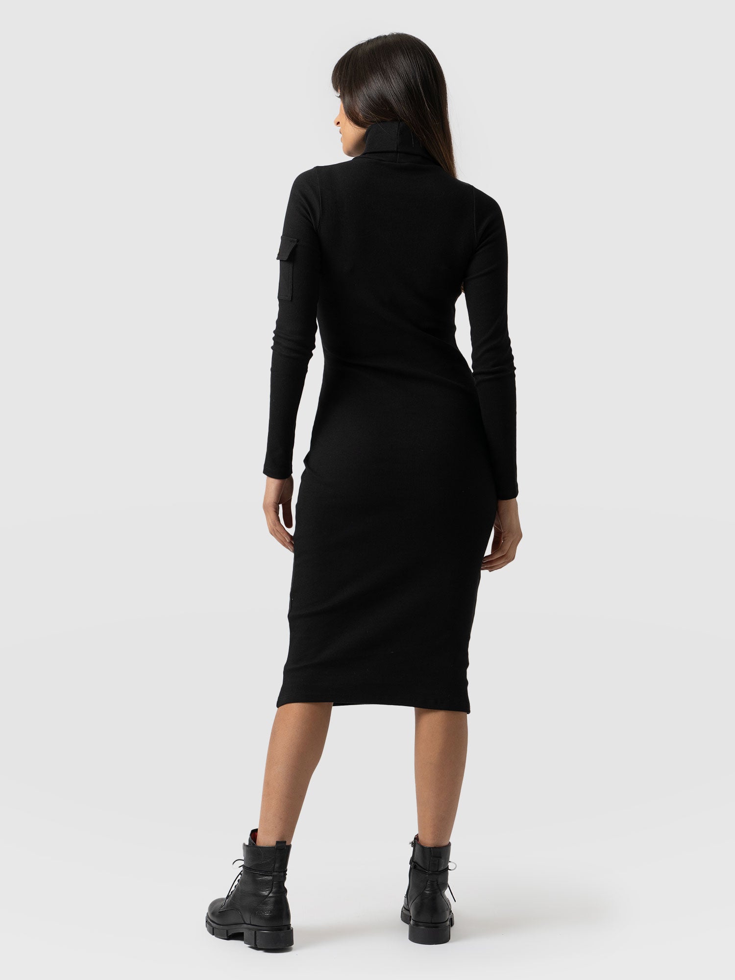 Pocket Turtle Neck Dress Black - Women's Dresses | Saint + Sofia® USA
