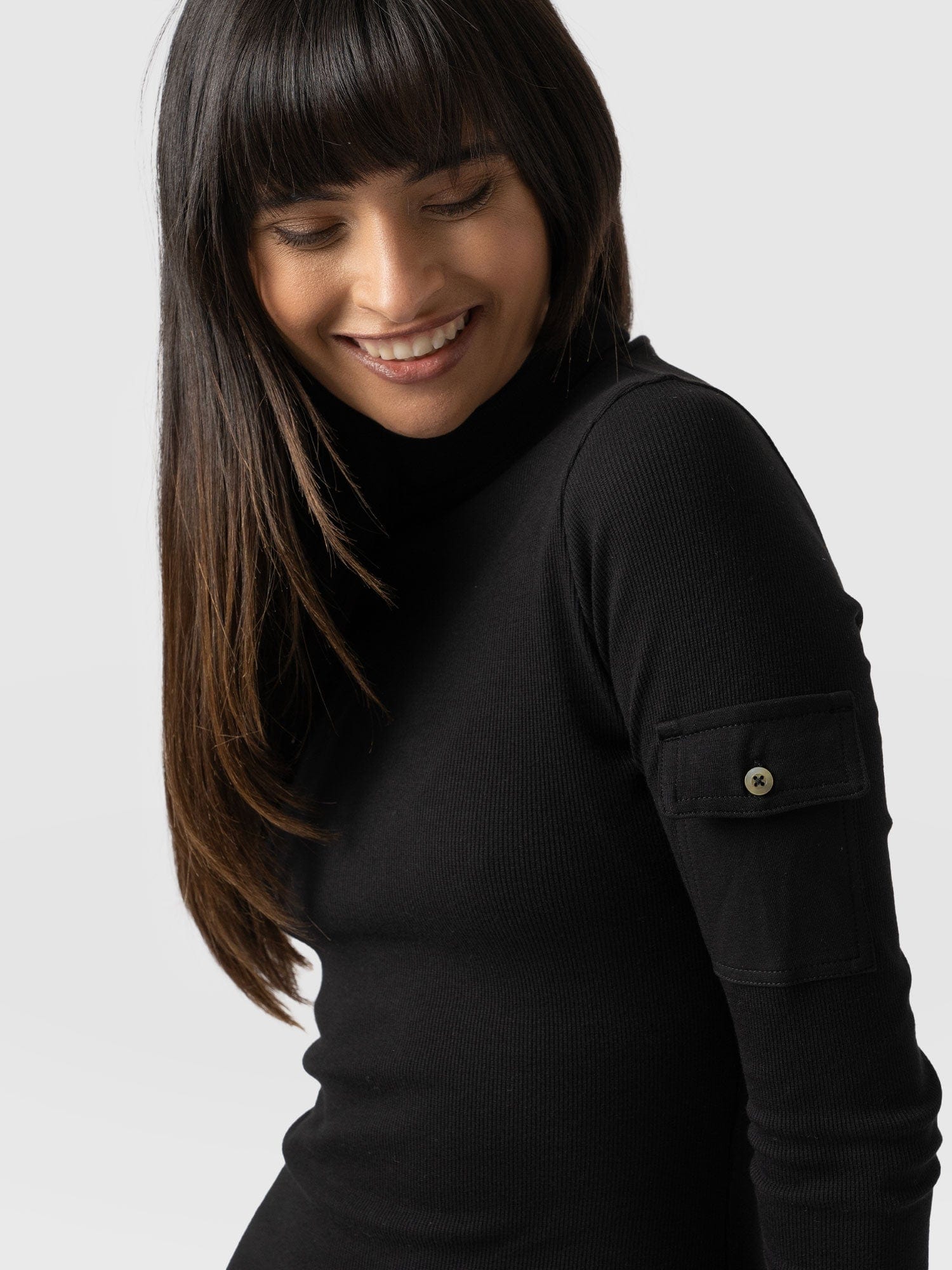 Pocket Turtle Neck Dress Black - Women's Dresses | Saint + Sofia® USA