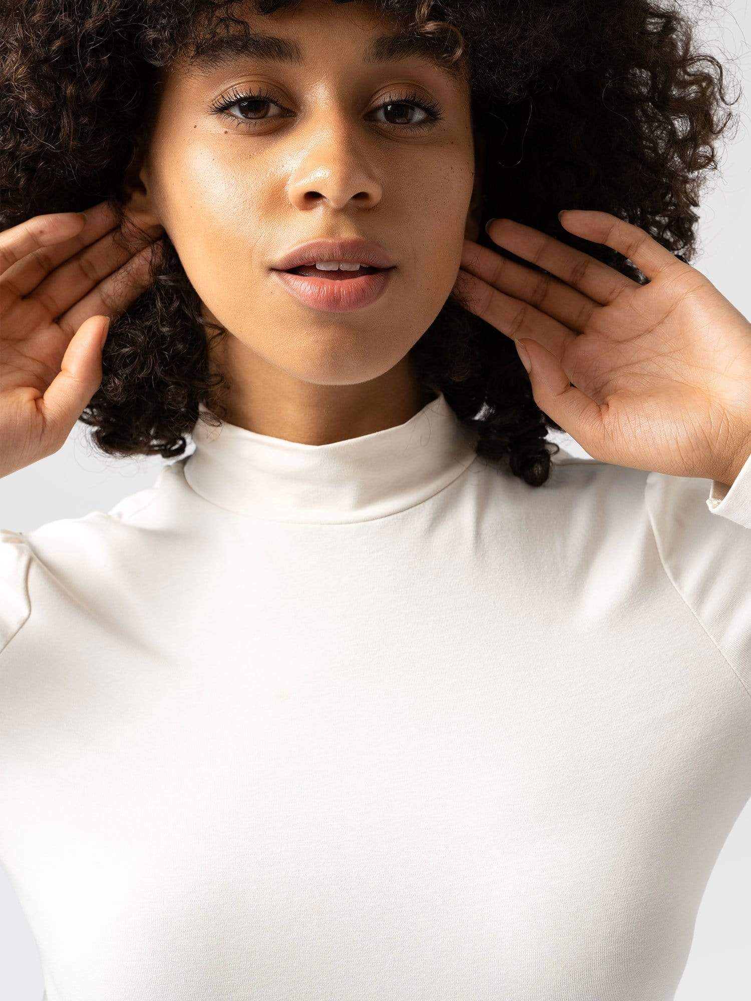 Pretty Mock Neck Cream - Women's Tops | Saint + Sofia® USA