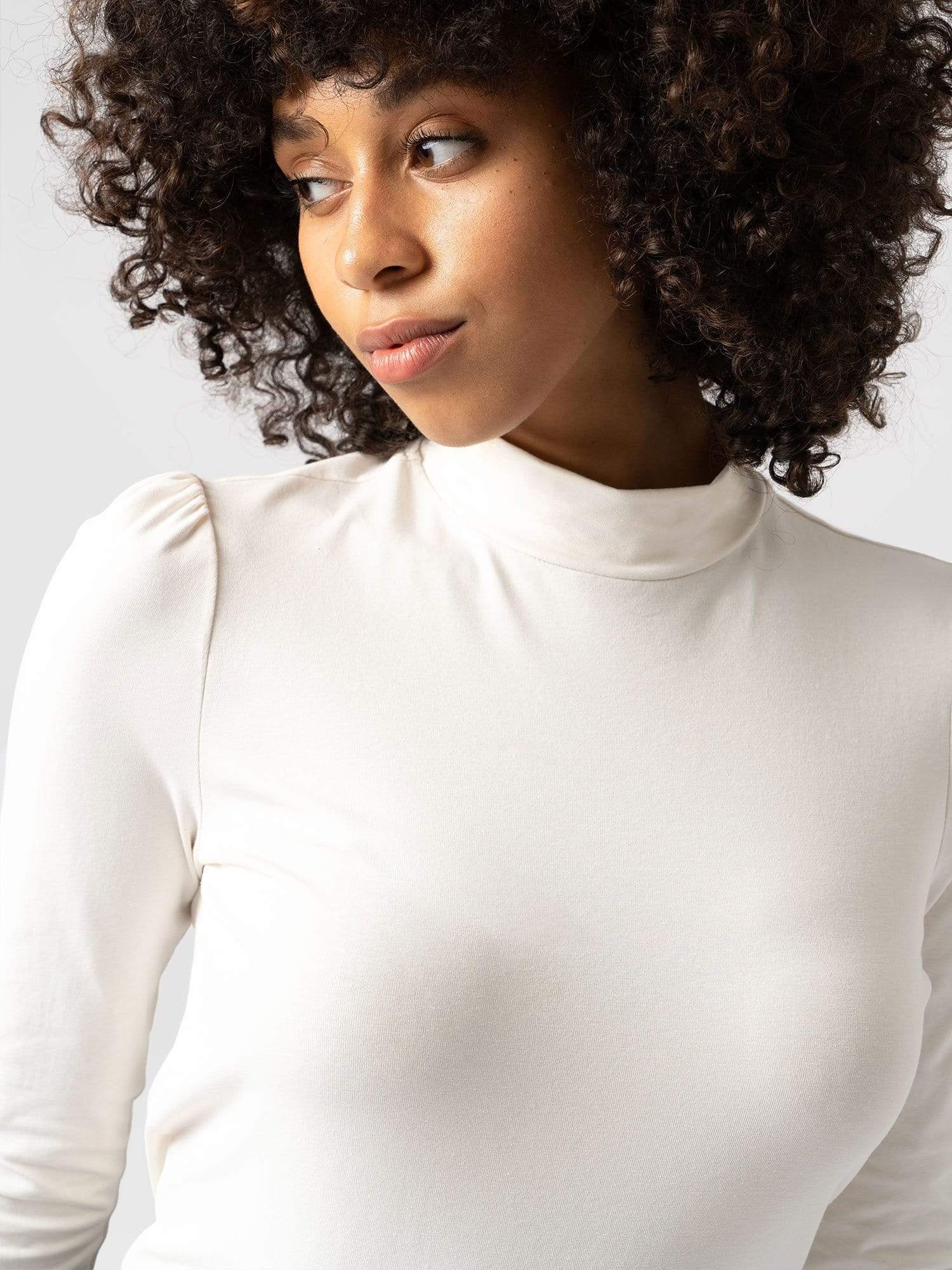 Pretty Mock Neck Cream - Women's Tops | Saint + Sofia® USA