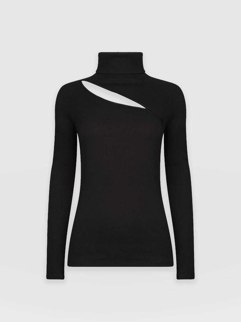 Reveal Turtle Neck Black - Women's Sweaters | Saint + Sofia® USA