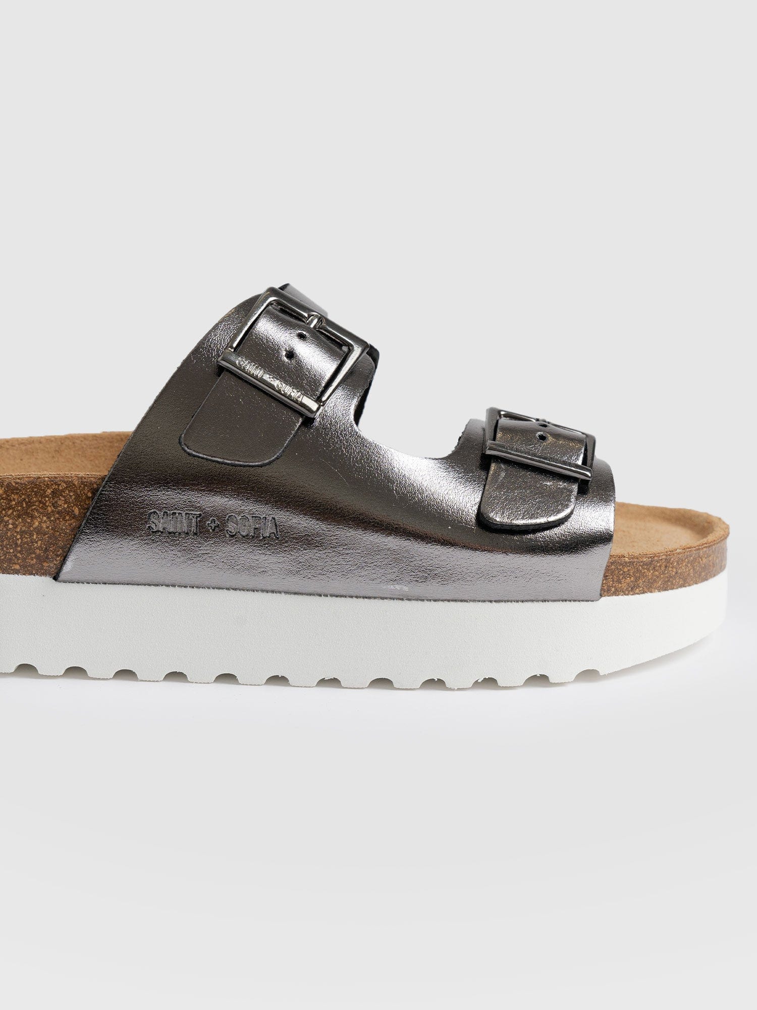 Sutton Slide Silver - Women's Sandals | Saint + Sofia® USA