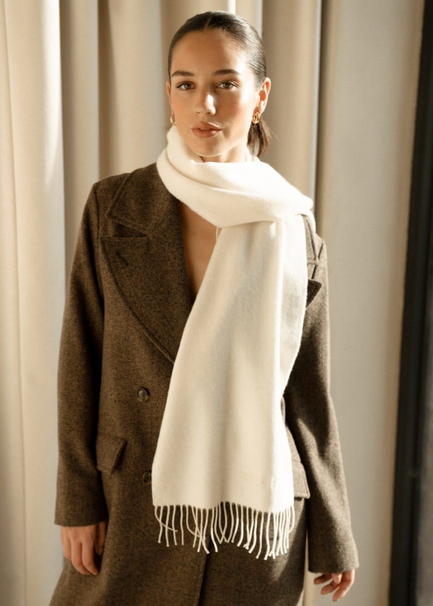 Wren Paisley Scarf Cream/Burgundy - Women's Scarves | Saint +