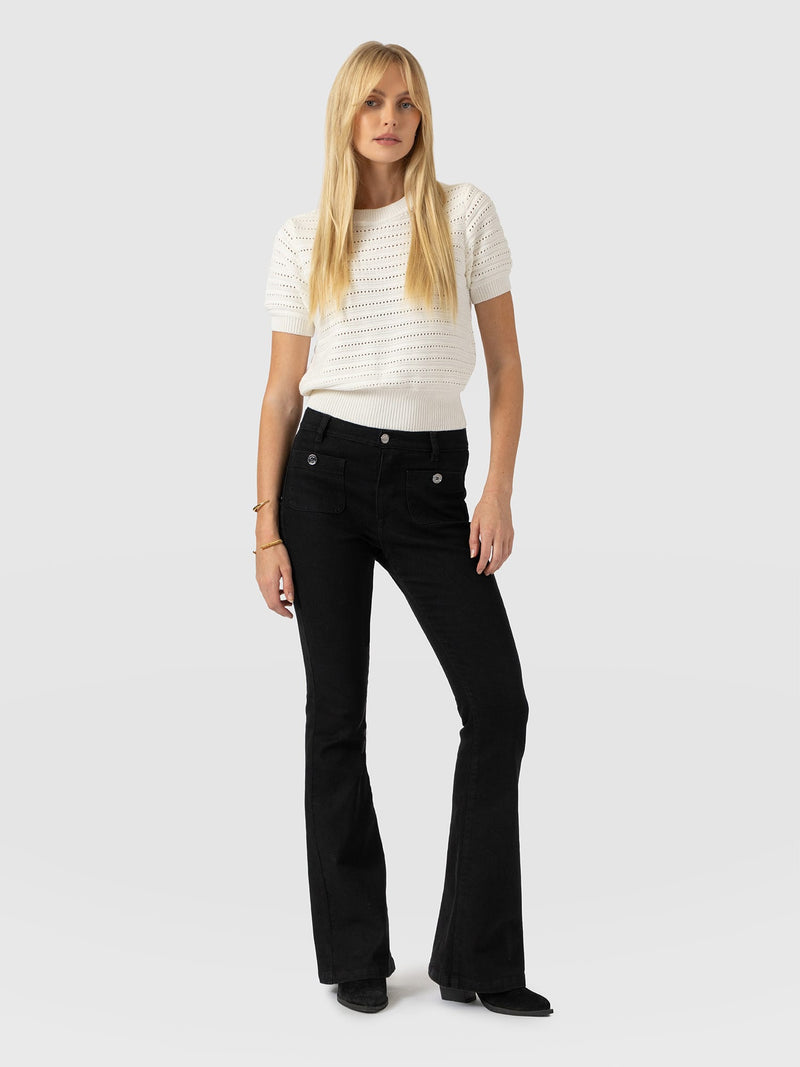 Bowie Stretch Flare Jeans - Black