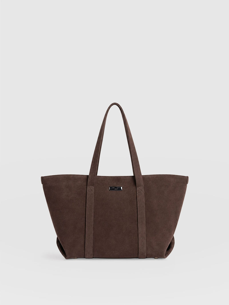 Kara Shopper Bag - Brown Suede