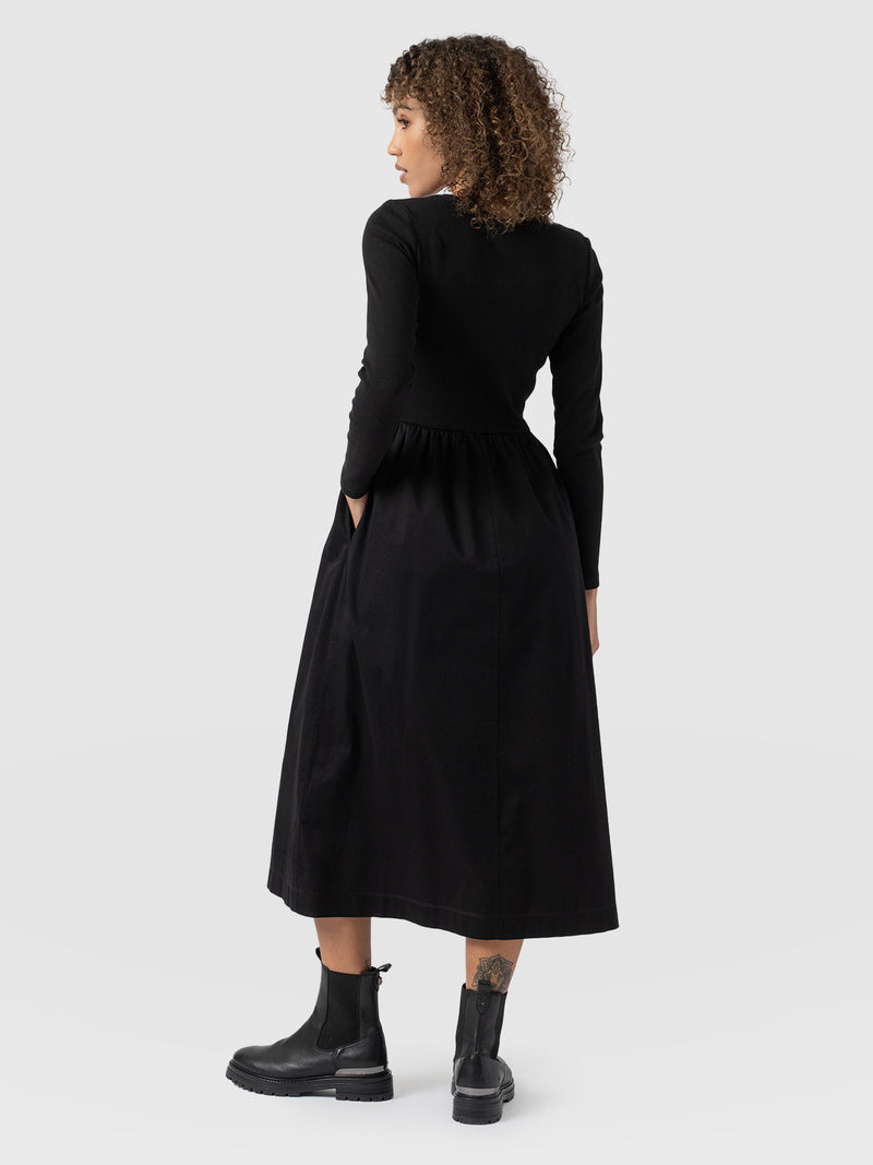 Ivy Full Skirt Dress - Black