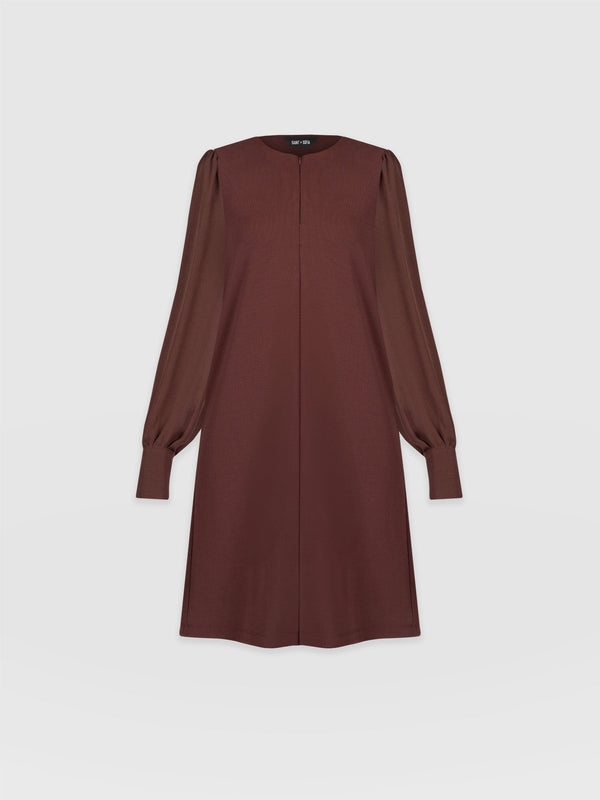 Esme Zip Up Dress - Maroon