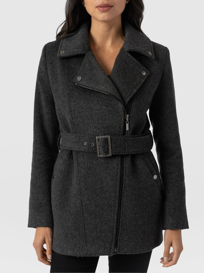 Daltrey Biker Coat - Charcoal