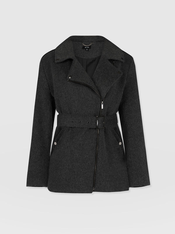 Daltrey Biker Coat - Charcoal