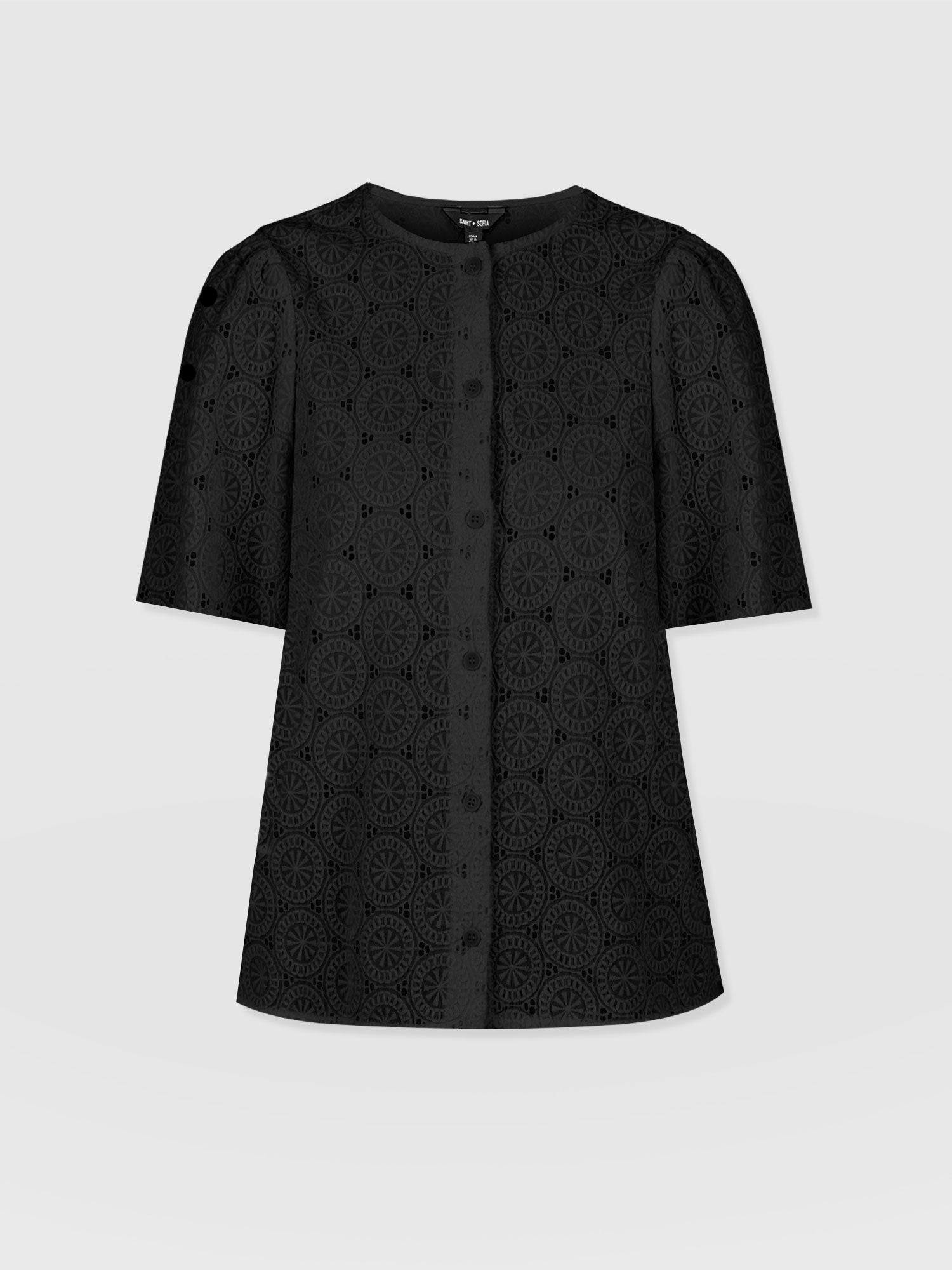 Tabitha Short Sleeve Blouse - Black - Women's Blouses | Saint + Sofia® USA