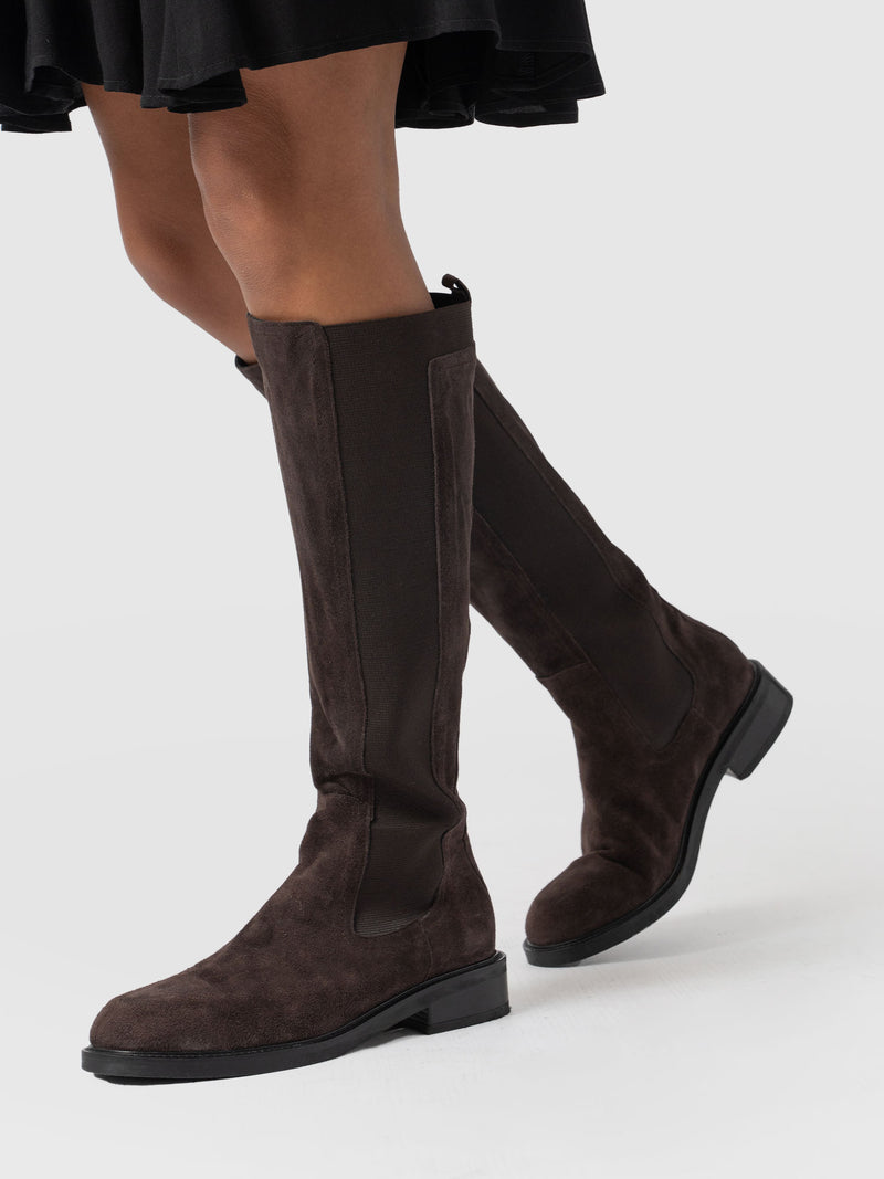 Evelyn Knee High Boot - Brown