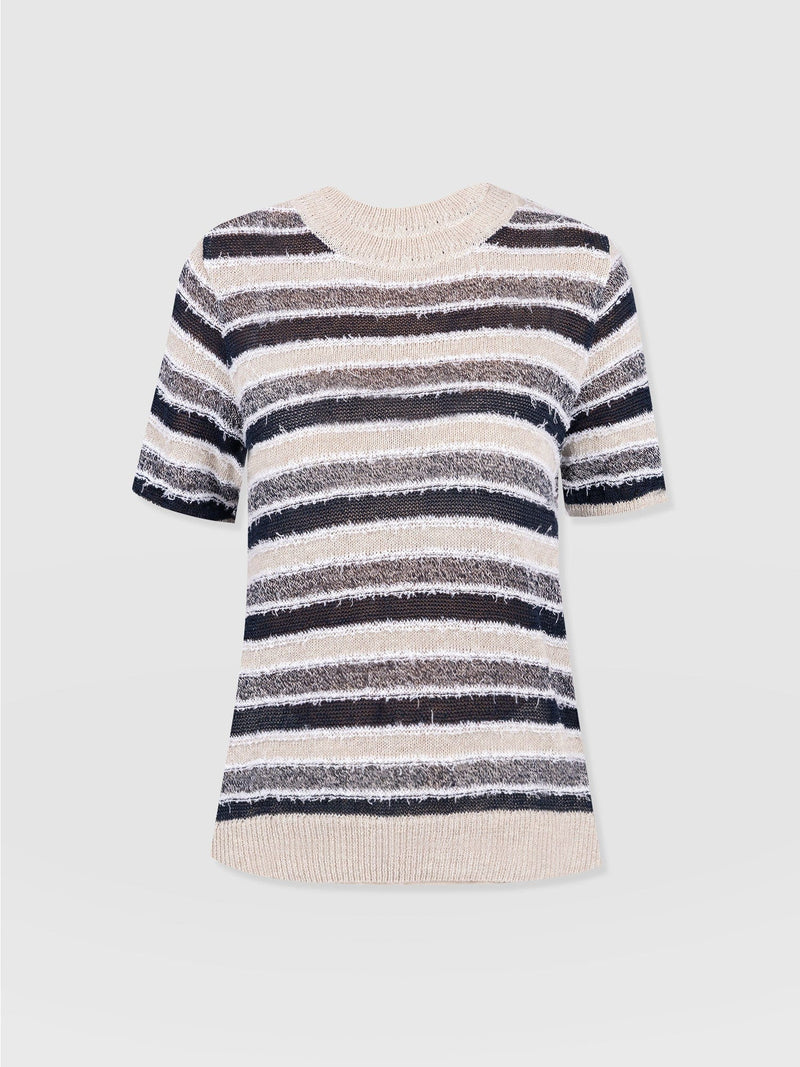 Fearne Knit Tee - Blue Stripe