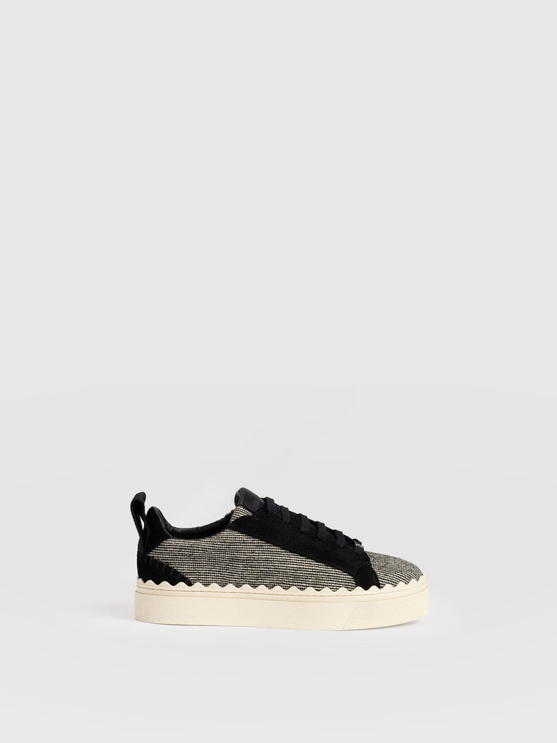 Brook Scallop Sneaker - Black Linen
