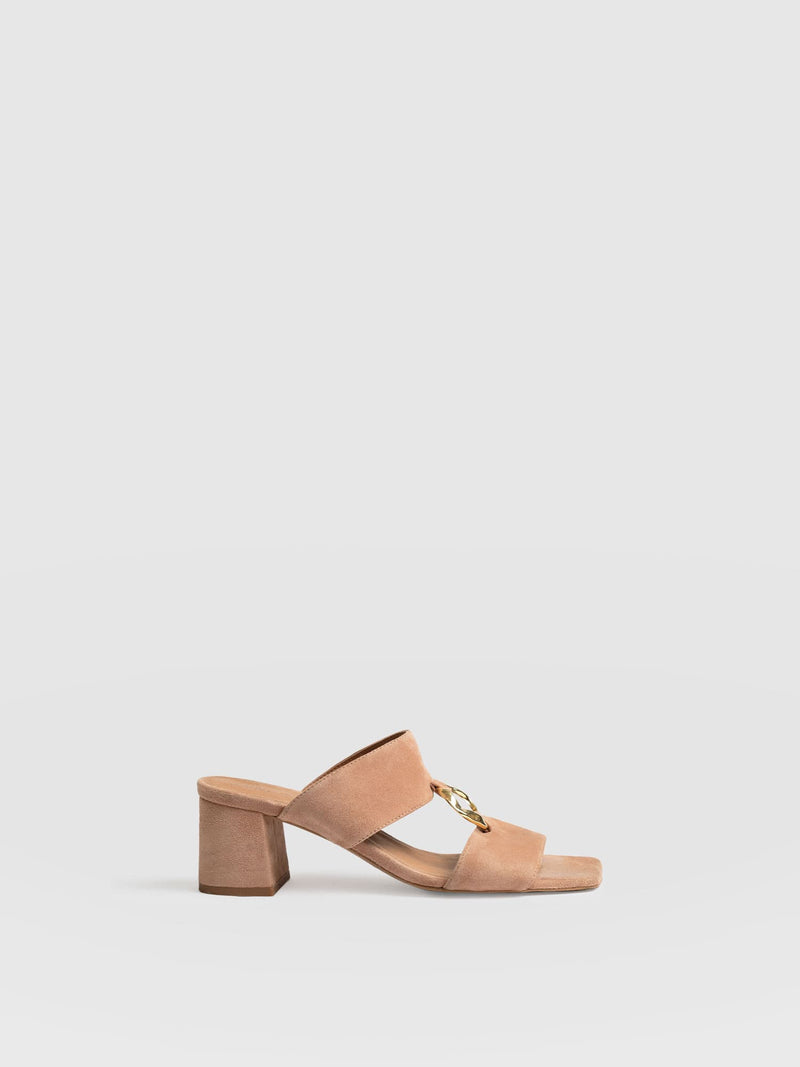 Vivienne Heeled Mules - Blush